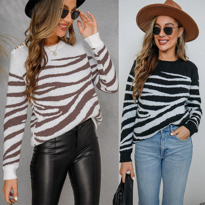Single-breasted Classy Plus-size Commuter Sweater