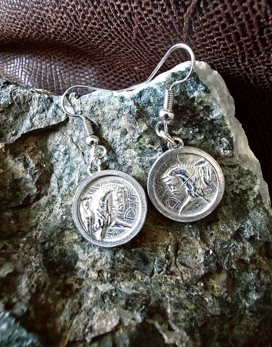 Dressage Horse Pewter Earrings Equestrian Jewelry Horse Earrings