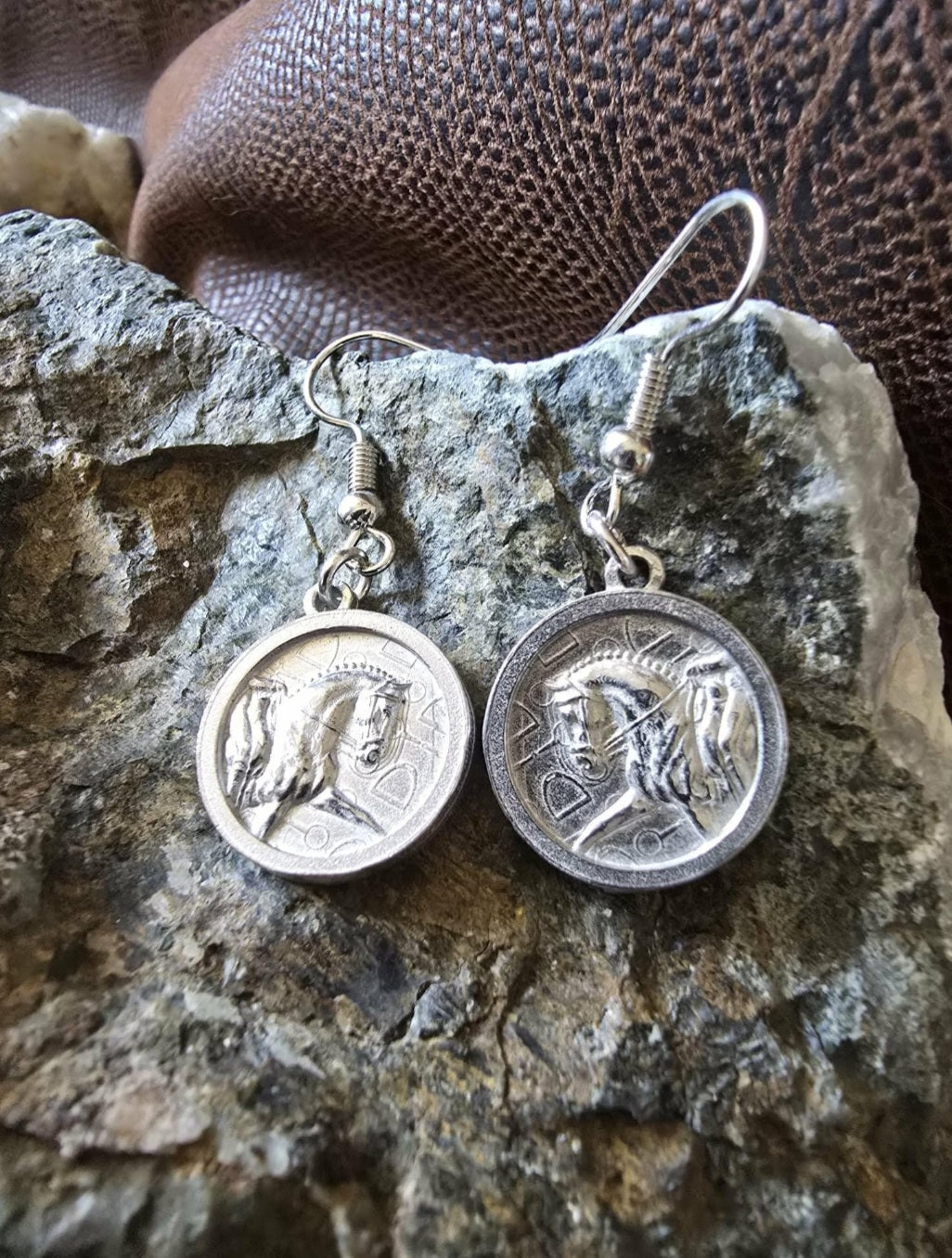 Dressage Horse Pewter Earrings Equestrian Jewelry Horse Earrings